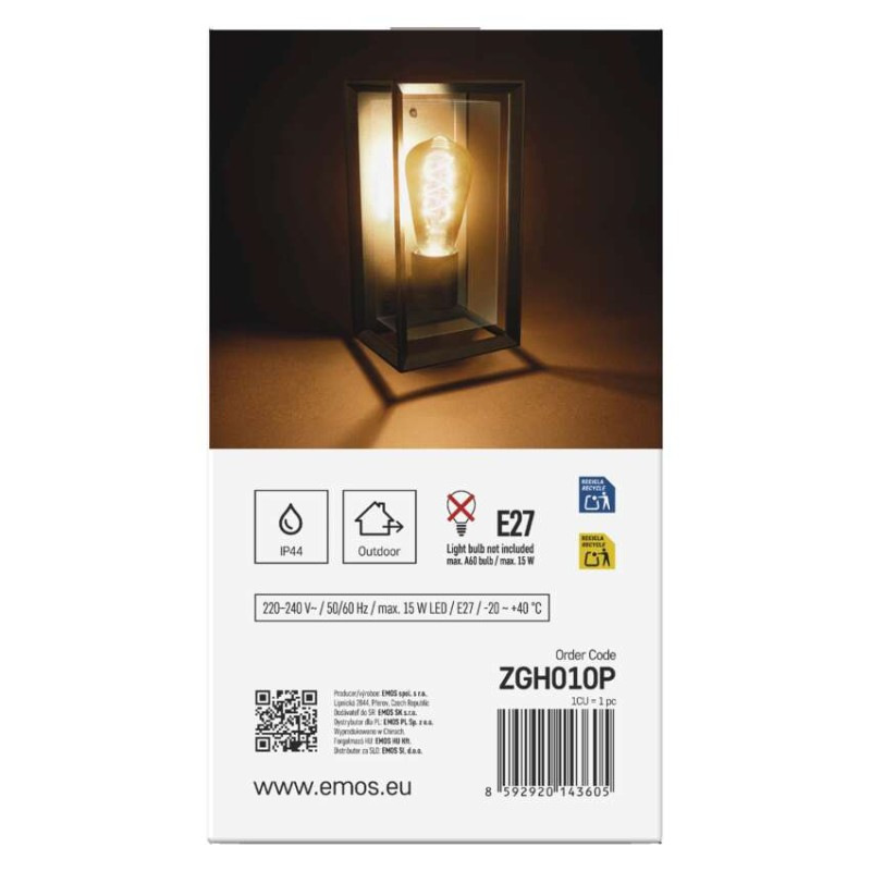 LED ZAHRADNÍ SVÍTIDLO,E27,IP44,MAX 15W,N 11