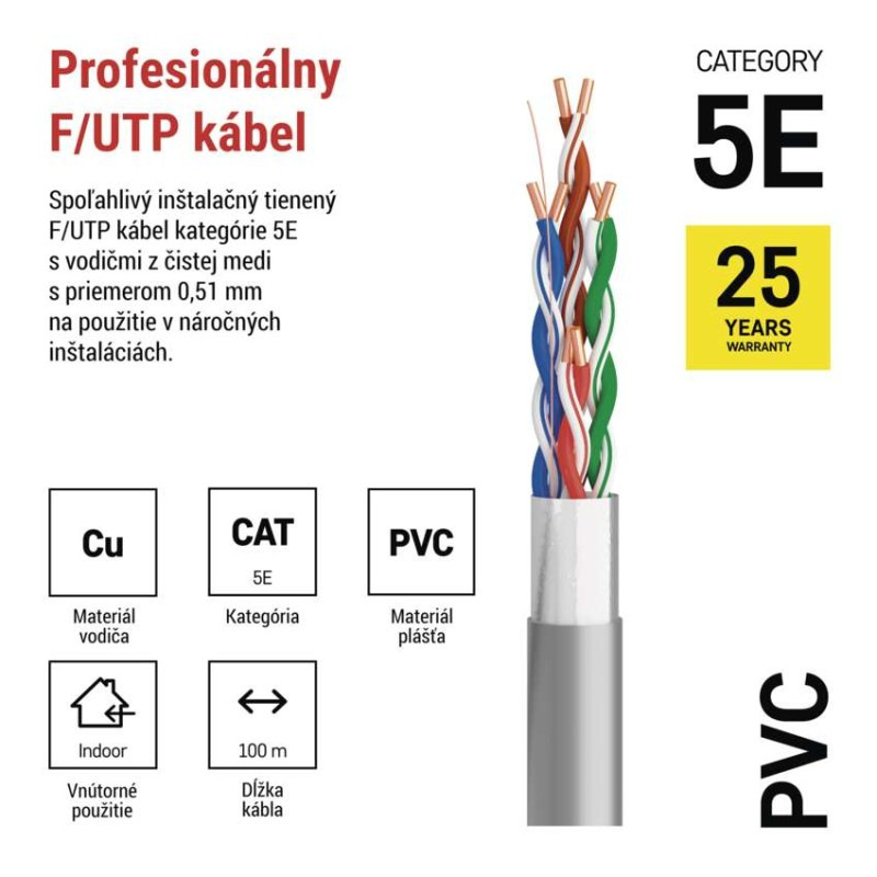 FTP KABEL CAT5E PVC 100M