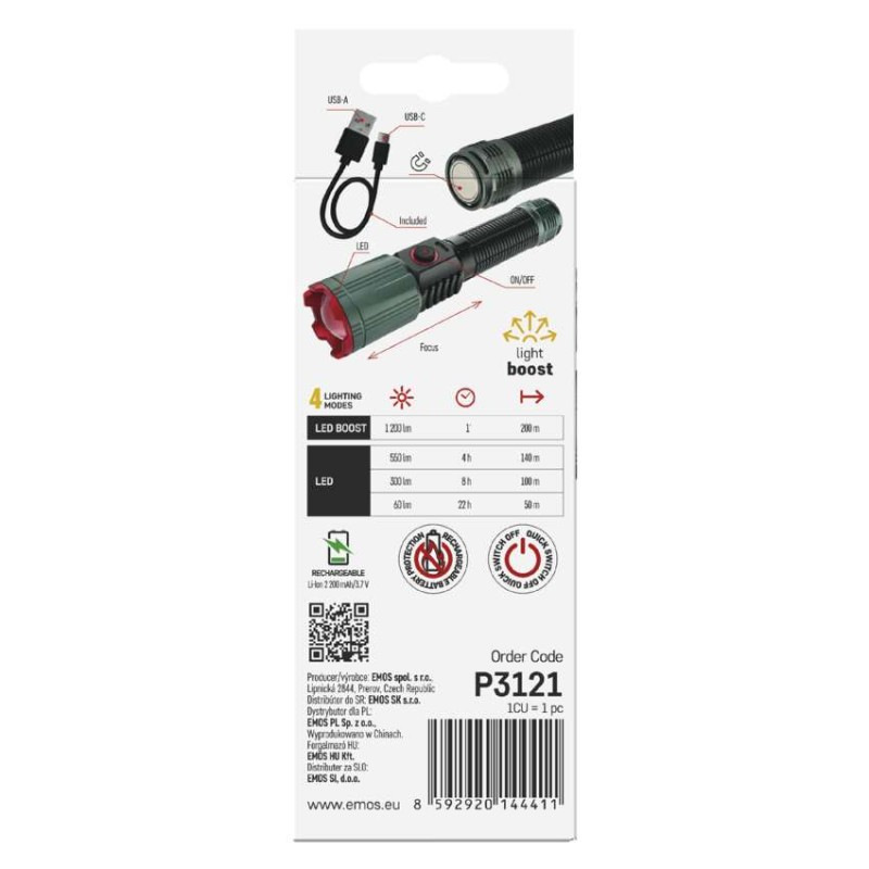 LED NABÍJECÍ SVÍTILNA KOV. MEDIUM 1200lm 11