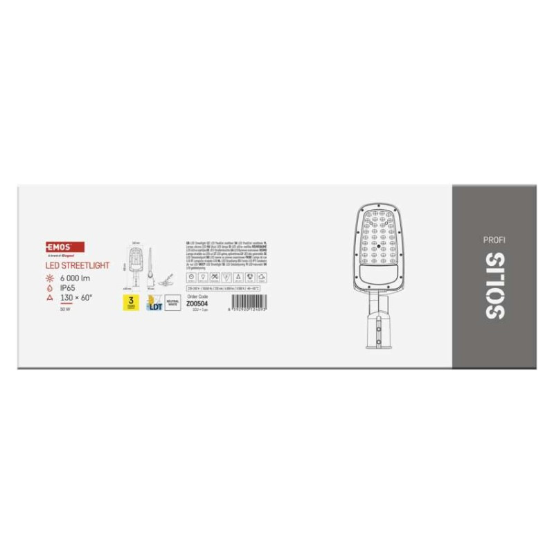 LED Street light SOLIS 50W 6000LM NW 12