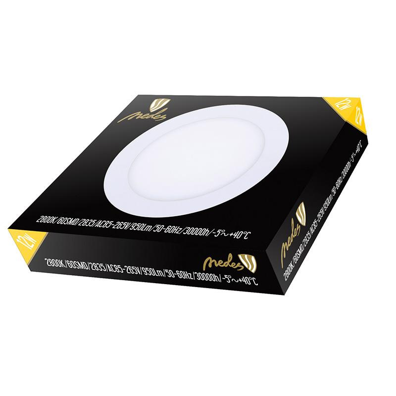 LED vsadený panel 12W / PR / SMD / 2800K / WH - LPL113 1