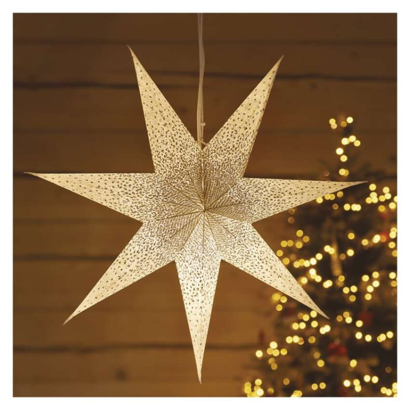 Vánoční hvězda papírová SILVER 60CM E14 2