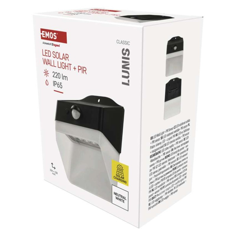 LED SOLAR SVITIDLO LUNIS 220LM IP65 NW