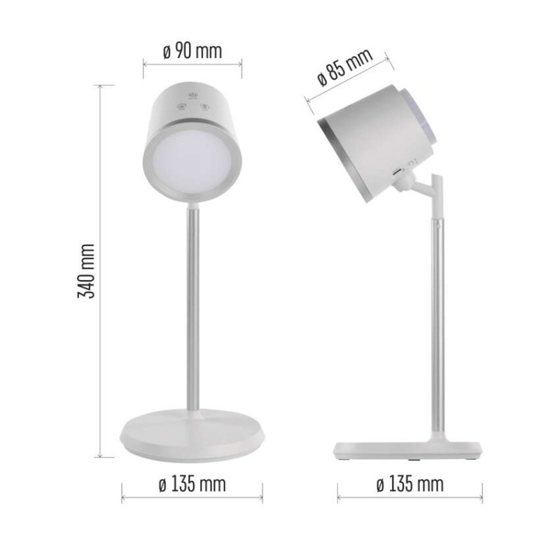 LED STOLNÍ LAMPA ABBIE BÍLÁ 1