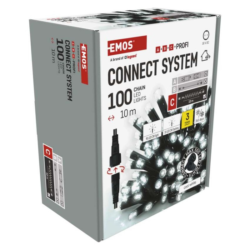 VIANOCE reťaz conn. 100LED 10m 13