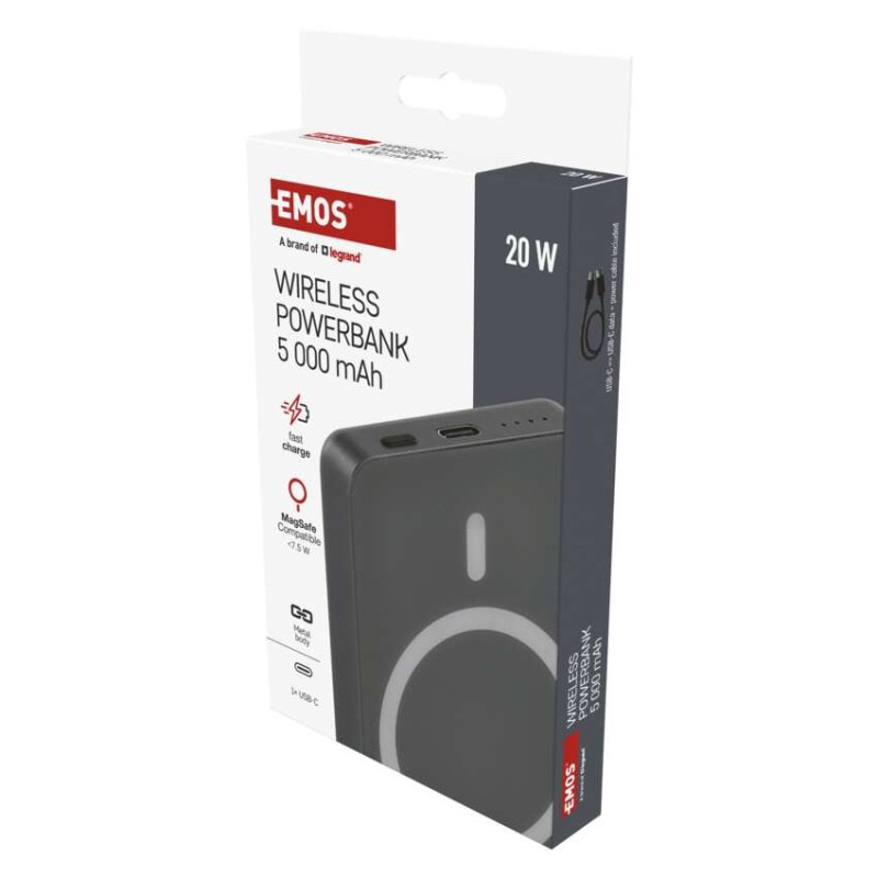 EMOS POWERBANKA WI 522 5000MAH ŠEDÁ 3
