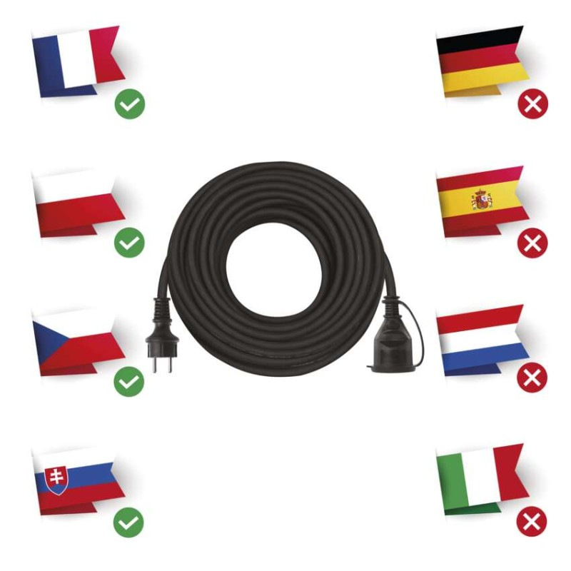 Kábel predlžovací 1Z 20m 1,5mm guma  P01720 1