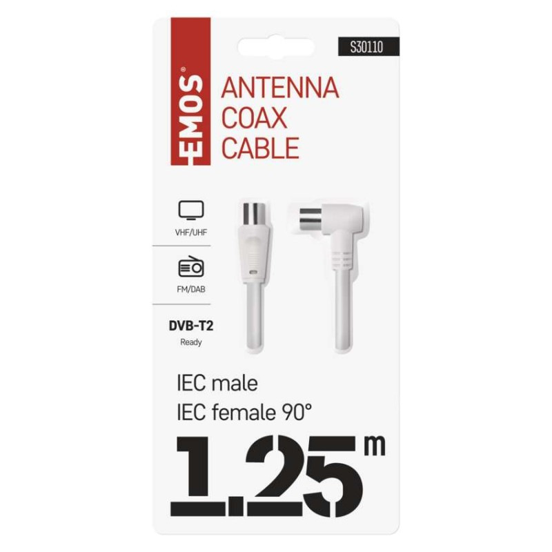 ANTÉNNÍ KOAX. KABEL 90 1,25M 2
