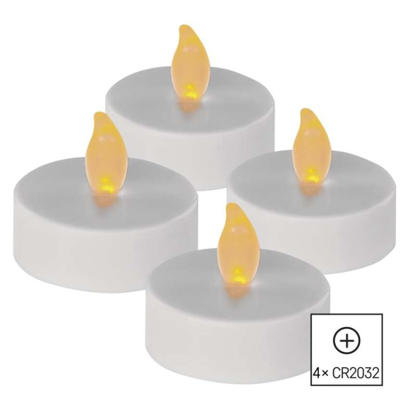Sviečka čajová 4KS white 4x1LED DCCV16 3