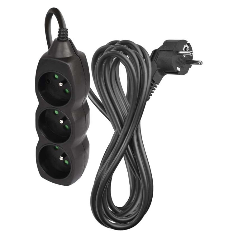 Kábel predlžovací 3Z 5m čierny  PC0315