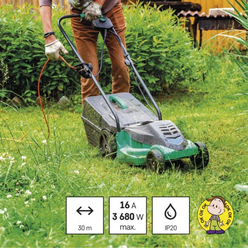 Kábel predlžovací 1Z 30m 1,5mm oran. spojka     P01130 2