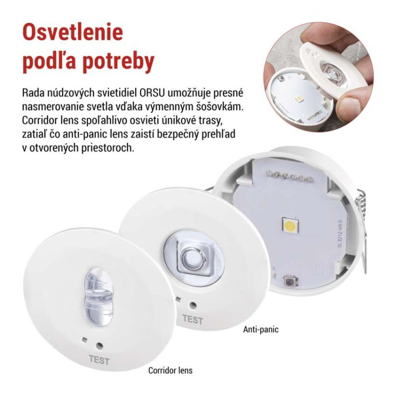 NOUZOVÉ SVÍTIDLO ORSU 1W 130LM 3H AT 3