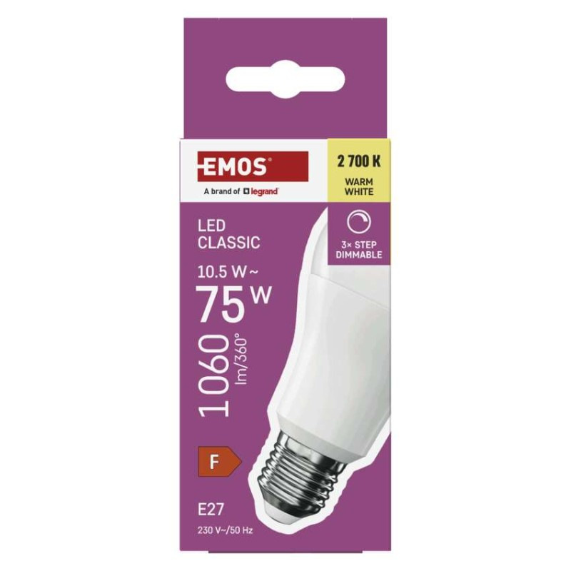 LED CLS A60 3×DIMM 10,5W(75W) 1 060lm WW 11