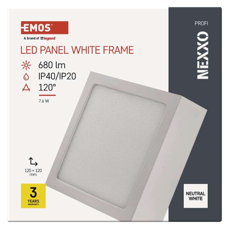 LED PANEL NEXXO PŘ.ČTV 7,6W 680LM IP40 N 8