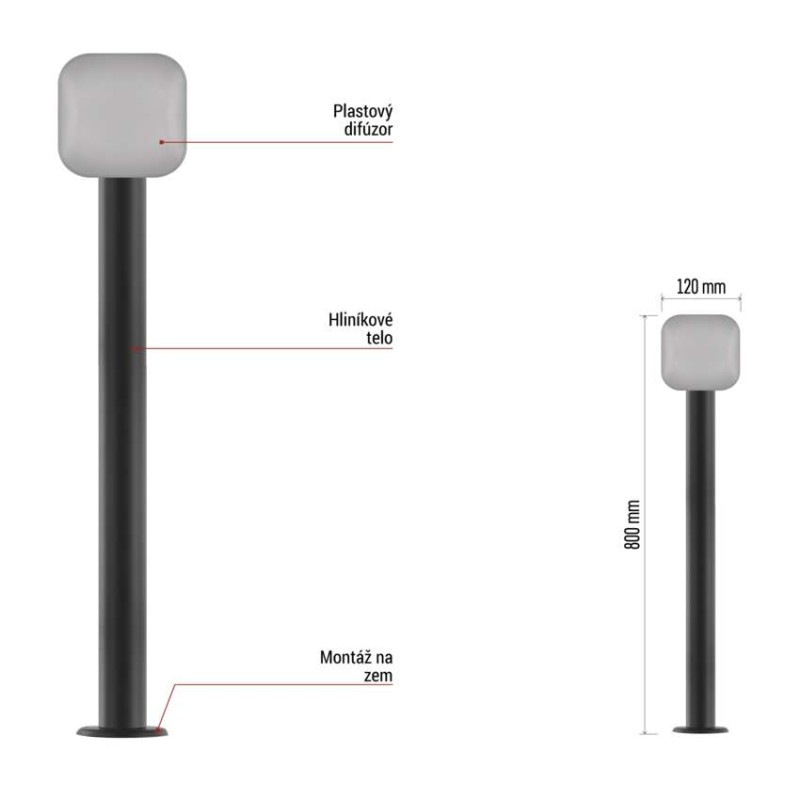 LED ZAHRADNÍ SVÍTIDLA,12,5W,IP44,900LM,S 4