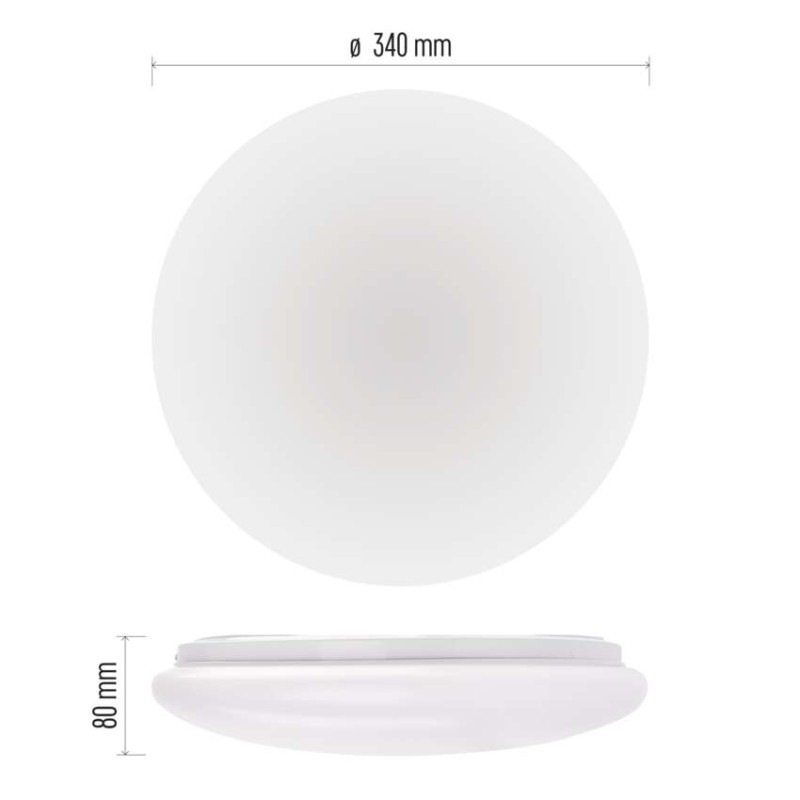 Svietidlo LED prisadené FIONI, kruhové 18W, IP44, 4000K, 2
