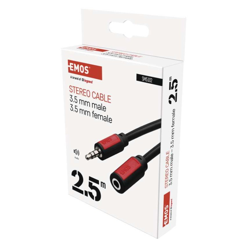 3,5MM ST/M-3,5MM ST/F 2,5M ČERNÁ 3