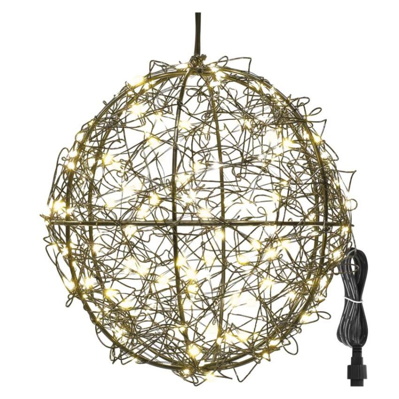 200LED BLACK METAL BALL IP44 FLASH WW 1