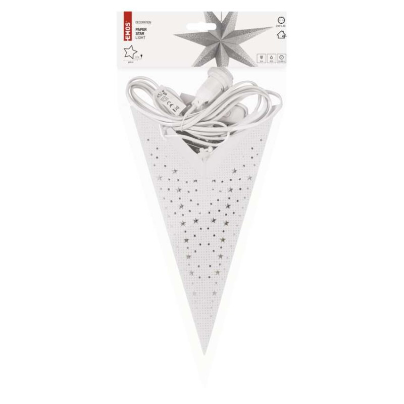 Vánoční hvězda papírová SILVER 60CM E14 5