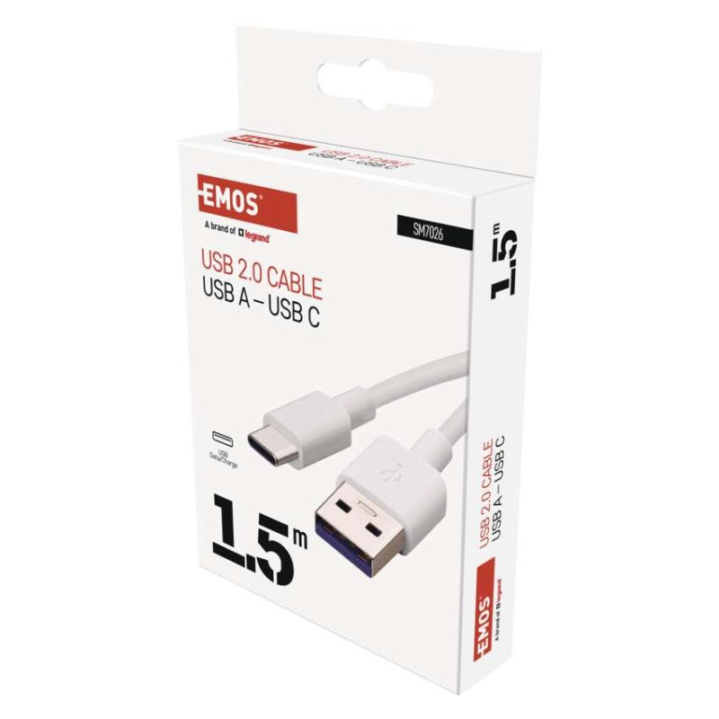 USB 2.0 A/M-C/M 1,5M BÍLÁ 3