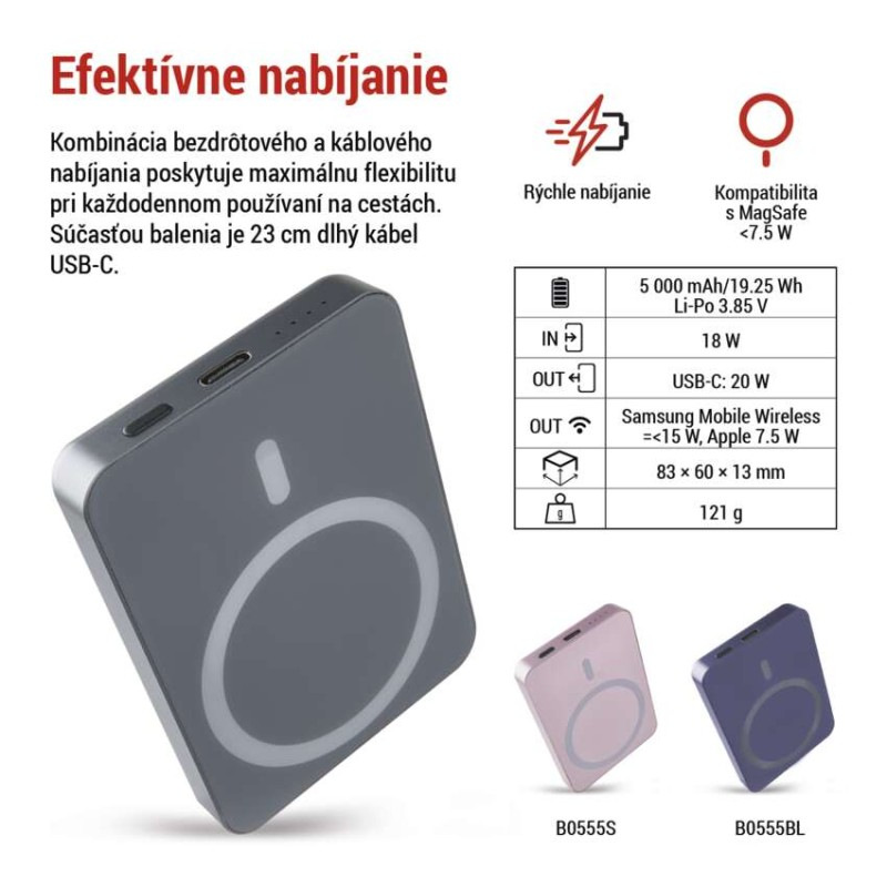 EMOS POWERBANKA WI 522 5000MAH ŠEDÁ 4