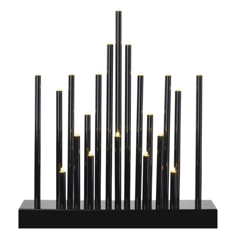 LED svícen černý, 27,5 cm, 3x AA WW