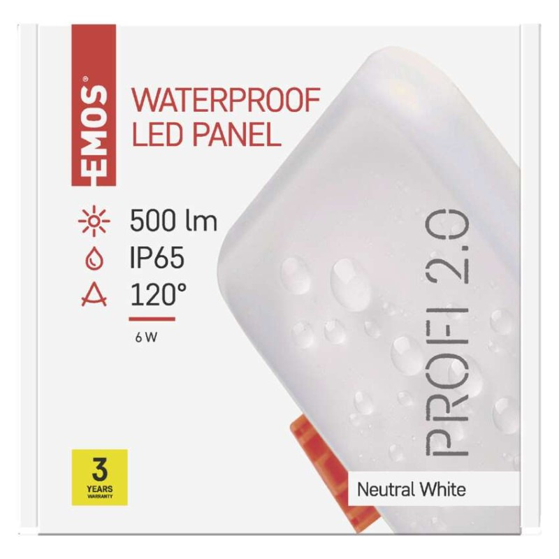 SVIETIDLO LED stropné vstavané štvorec 6W NW IP65  ZV2112 7