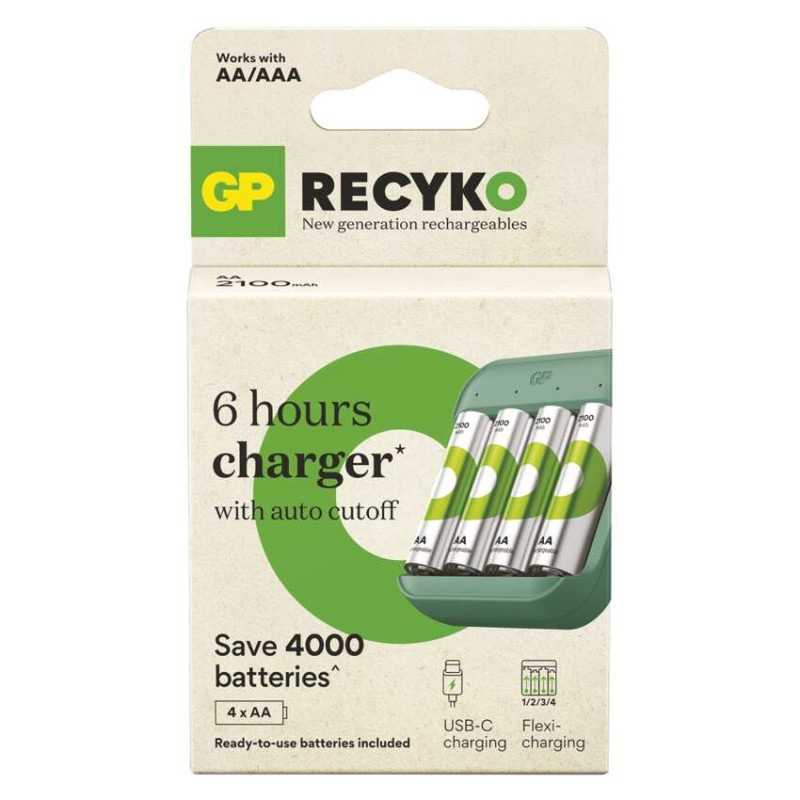 Nabíjačka GP B423+RECYKO 4xAA 2100mAh  B50434