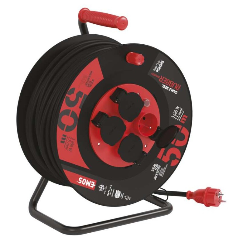 Káblový bubon P084503 4x230V IP44 kábel guma/neoprén 3Gx2,5mm2 6