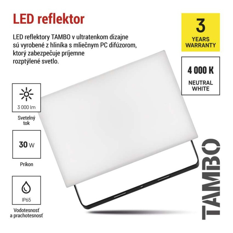 LED REFLEKTOR TAMBO 30W 3000LM IP65 7