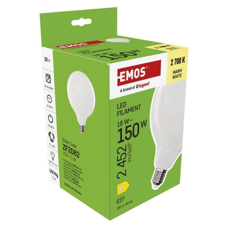 LED FLM G125 GLOBE 18W(150W) 2452lm E27 7