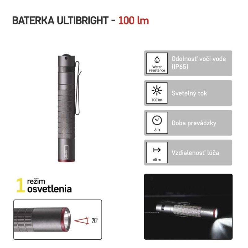 LED SVIETIDLO ULTIBRIGHT 50 100LM 1×AAA P3150