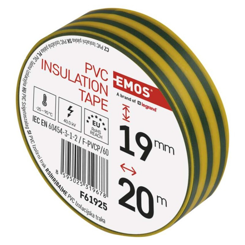 Izolačná páska PVC 20m/19mm žlto/zelená  F61925 4