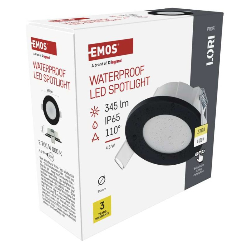 LED SVÍTIDLO LORI VES. KR 4,5W 345LM IP6 14
