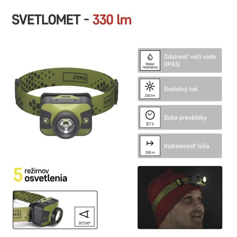Čelovka CREE LED + ČERVENÉ LED  P3539 1
