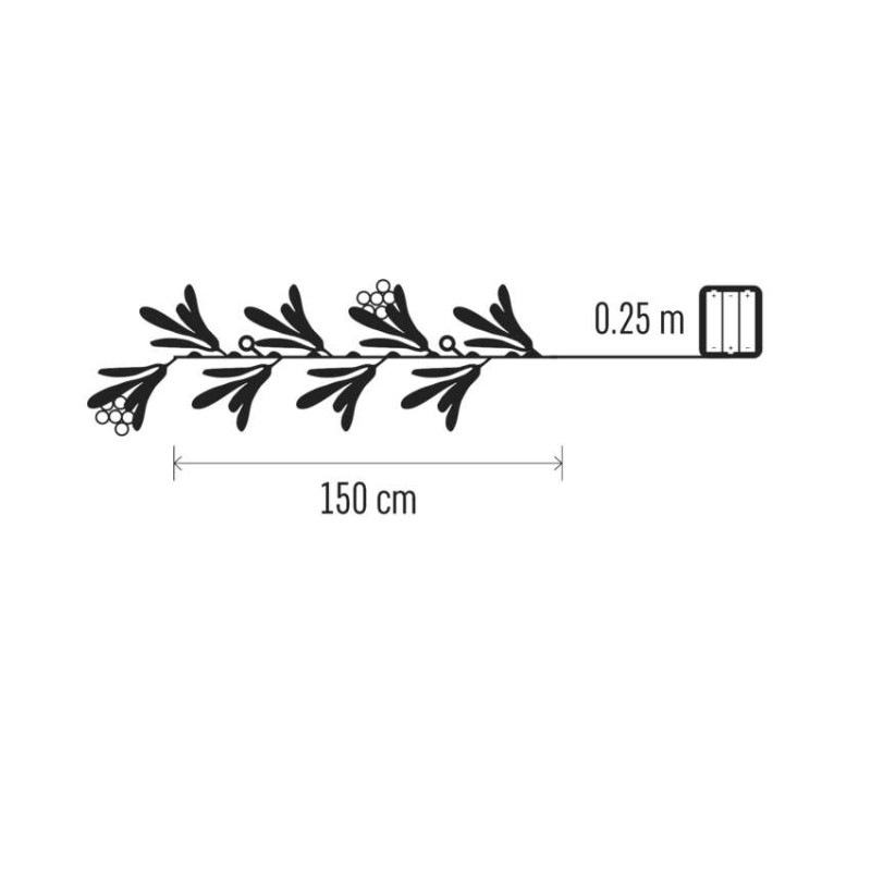 25LED MISTLETOE GARLAND 3AA WW 2