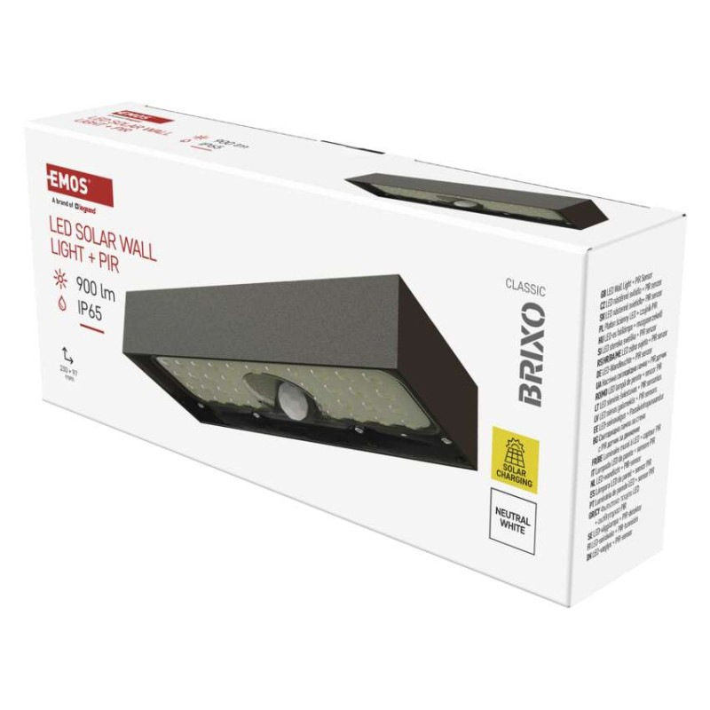 LED SOLARNÍ SVÍTIDLO BRIXO 900LM IP65 NW