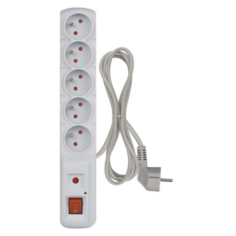 Kábel predlžovací PC-5R 5-zás.1,5m 10A prepäť.ochrana  P53873