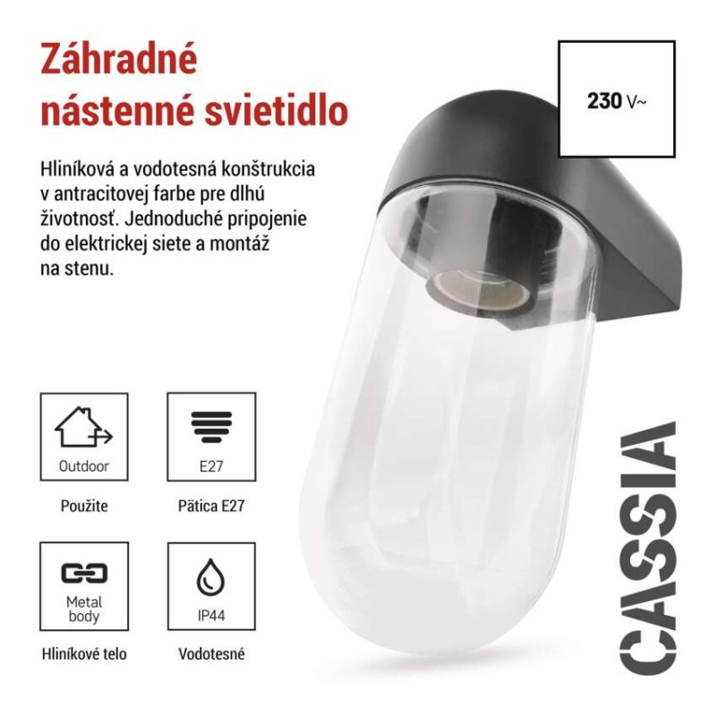 LED ZAHRADNÍ SVÍTIDLO,E27,IP44,MAX 15W,N 2