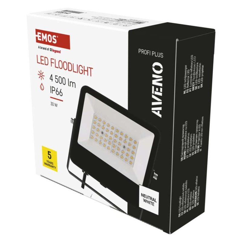 Reflektor LED 30W AVENO NW ZS2423 4000K 4500lm čierny EMOS