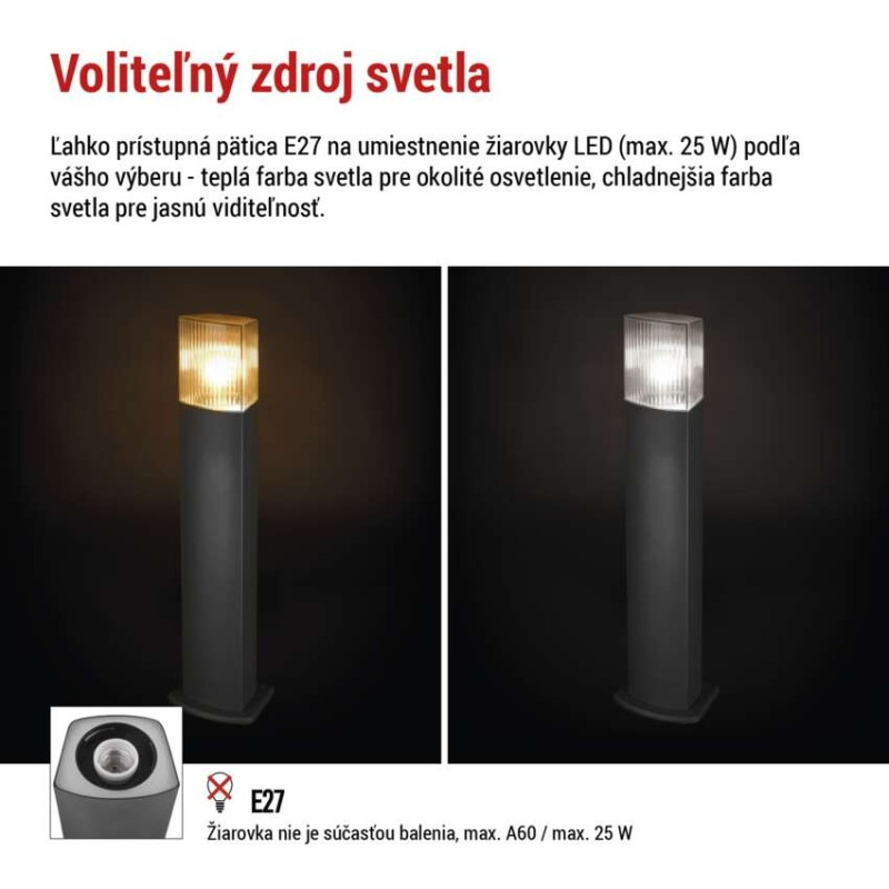 LED ZAHRADNÍ SVÍTIDLO,E27,IP54,MAX 25W,S 3
