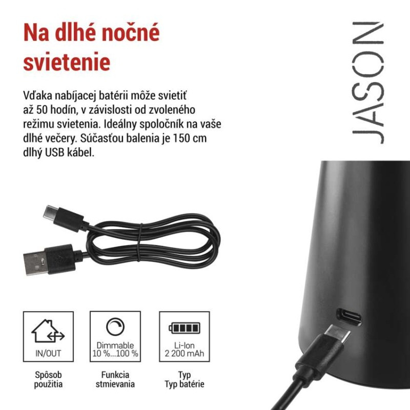 LED STOLNÍ LAMPA JASON 3
