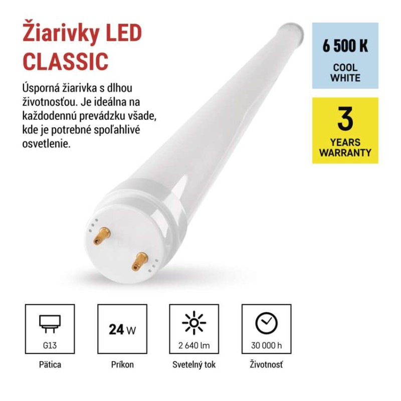 LINEAR LED CLASSIC T8 24W 2640LM 150CM C 2
