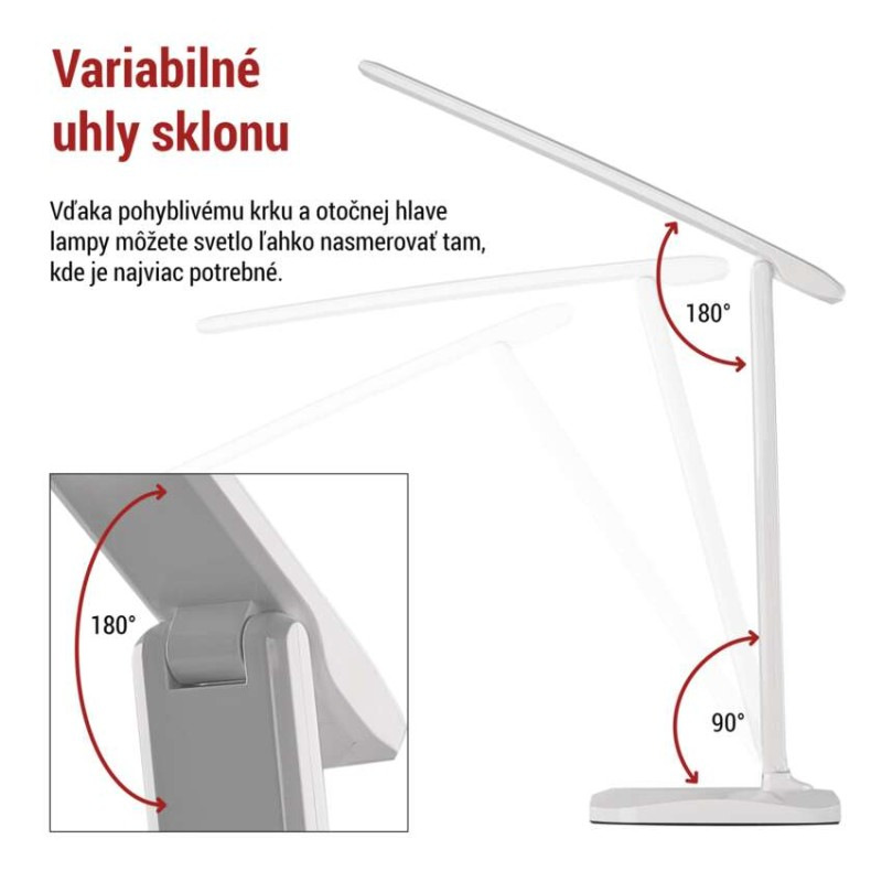 LED STOLNÍ LAMPA CHASE BÍLÁ 5