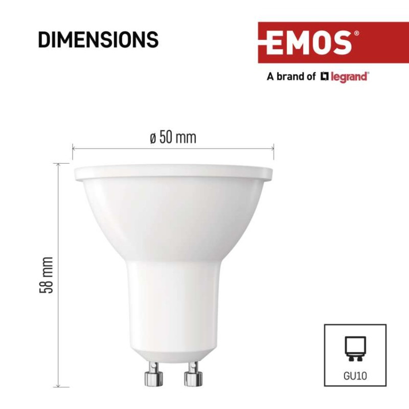 Žiarovka LED CLS 8,4W GU10 CW  ZQ8E44 2