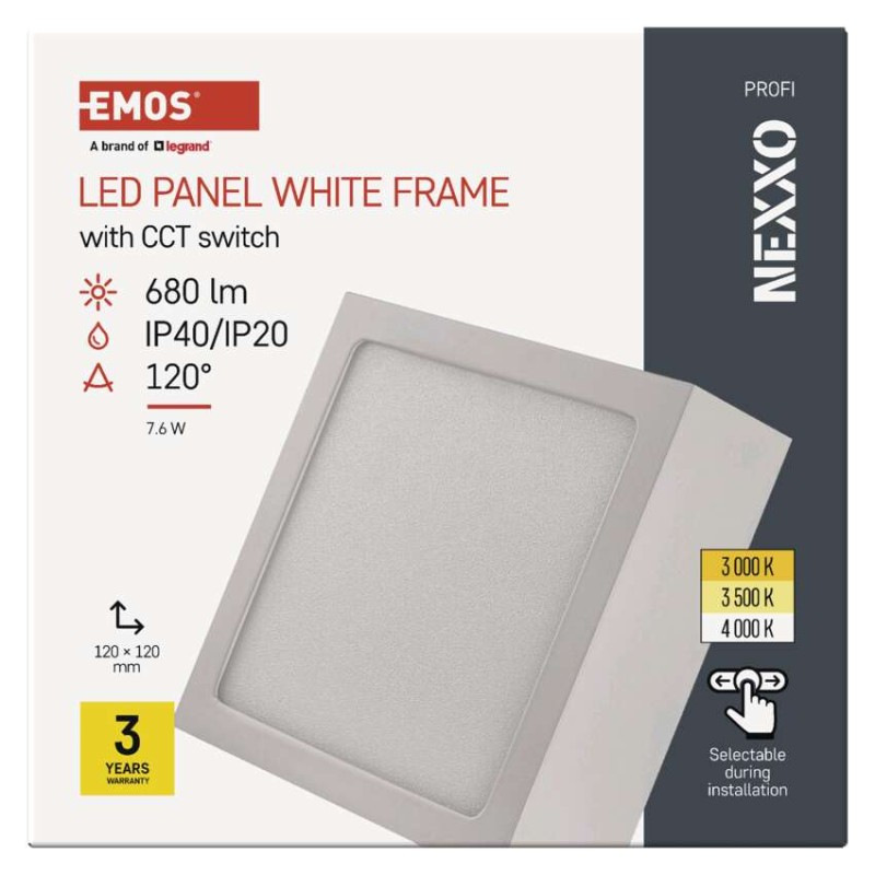 LED SVÍTIDLO NEXXO PŘ.ČTV 7,6W 680LM IP4 10