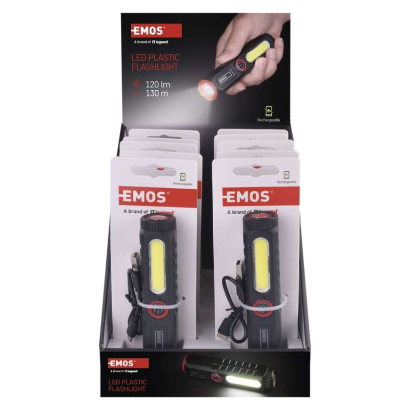 LED+COB LED NABÍJECÍ PLAST. SVÍTILNA 120 2