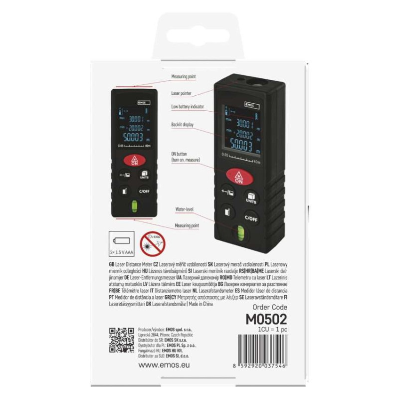 Laserový merač vzdialenosti  M0502 6
