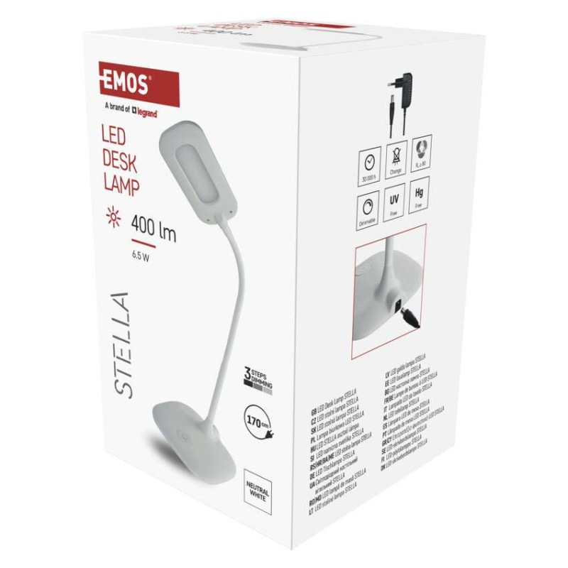 Stolná lampa LED STELLA 400lm, 6,5W, biela Z7602W EMOS 2