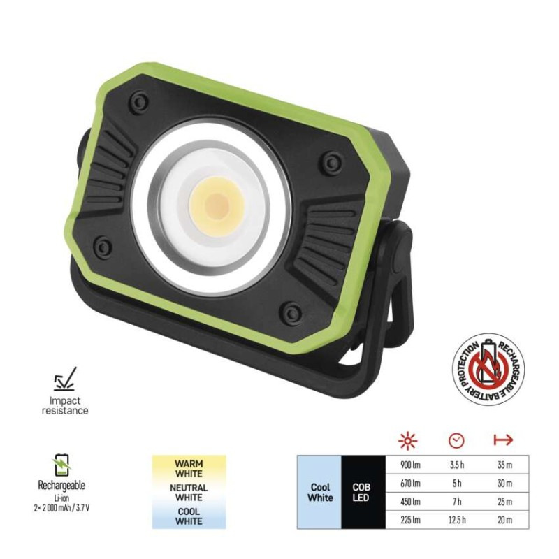 COB LED NABÍJECÍ PRACOVNÍ REFLEKTOR 900L 2